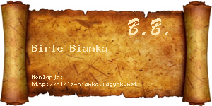 Birle Bianka névjegykártya